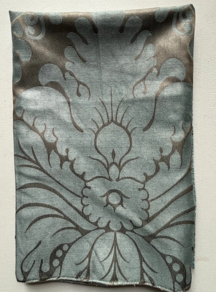 Bassanio Damask Faded Patina Italy  Designer  Fabric Remnant 24"x24" - Image 2 of 2