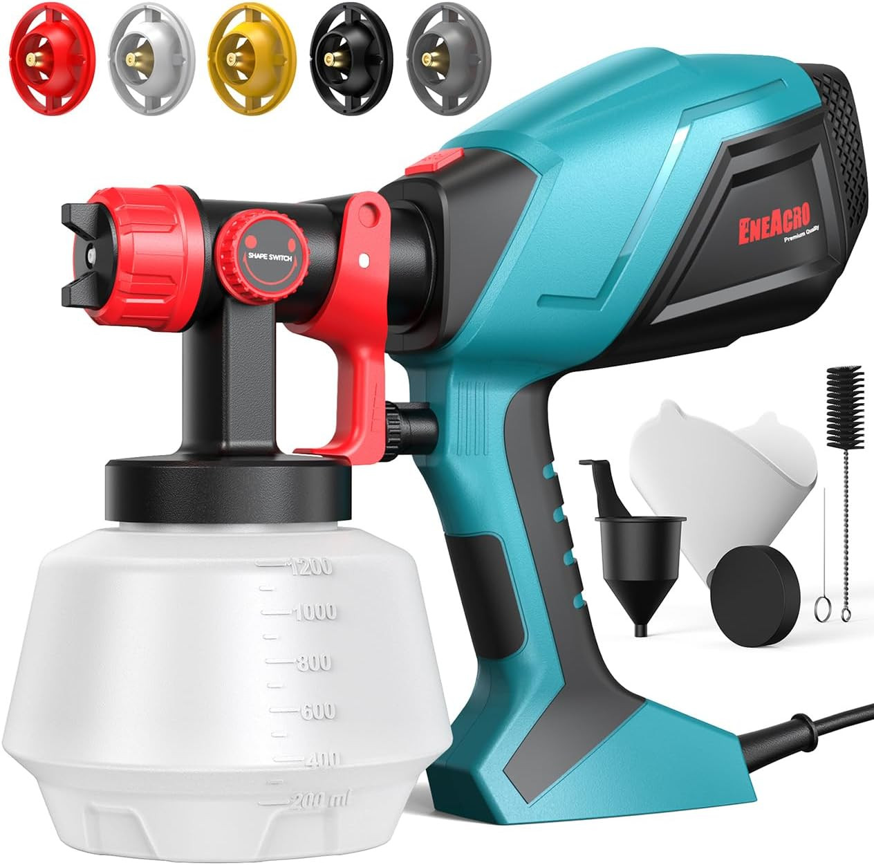 Pistola per Verniciare 700W HVLP Professionale - Serbatoio 1200ml