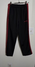 Pre-loved ADIDAS Women's Black Wt Red Piping Nylon Jogger Sz Small