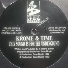 Krome & Time This Sound Is For The Underground / Slammer 1992/93 Jungle Vinyl