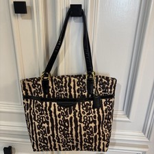 Women's Coach Leopard Ocelot Animal Print Zip Tote Shoulder Purse F31901