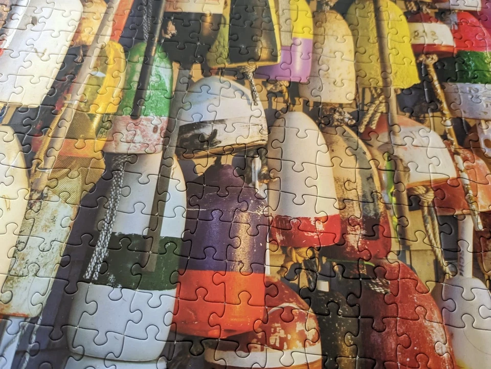 Milton Bradley 五颜六色的浮标 500 块拼图带海报完整 — 第 3/4 张图片