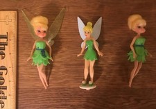 Disney Fairies Tinkerbell With Pixie Dust Wings, Green Clothing, Lot Of 3 Rare