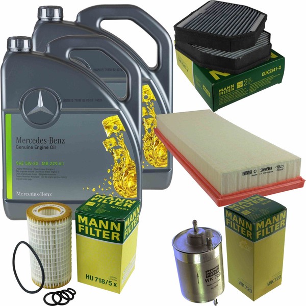 Mann Inspektionspaket Filterset 10L MB 5W-30 229.51 FüR Mercedes W463 G 55 A M G-image