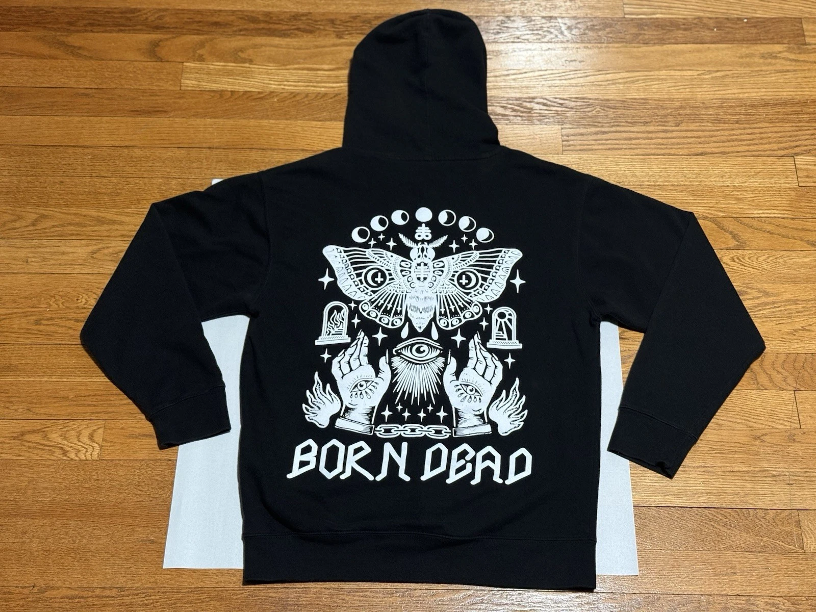 Unisex (Med)Born Dead Clothing Tattoo Inspired Hoodie Featuring Mystical Designs