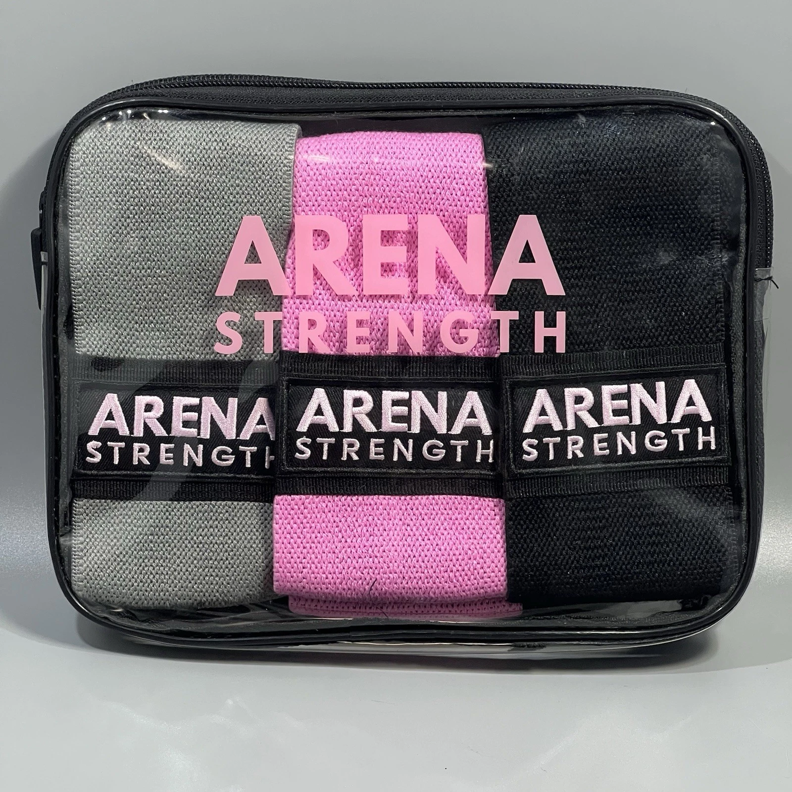 Arena Strength Workout Guide Fabric Resistance Exercise Bands & Zippered Bag