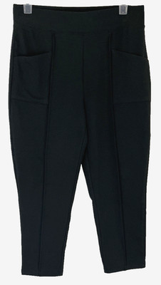 Denim & Co. Active Duo Stretch Capri Pants Black XS Pull On A365287 Womens YF4