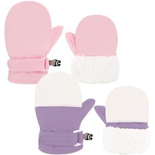 Baby Toddler Winter Mittens Waterproof Fleece Lined 2-4 T Pink white purple