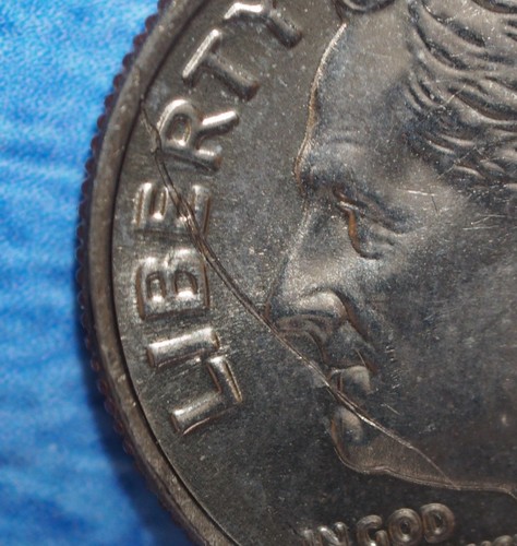 2002 Roosevelt Dime Struck Through Error, String??