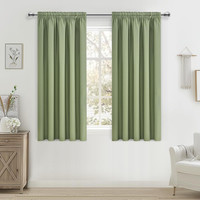 MRTREES Sage Green Blackout Curtains 54 Inch Drop, Thermal Pencil Pleat Curtains