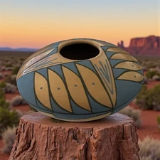 Mata Ortiz Pottery Seed Pot Abigail Marin Paquime Folk Art Mexican Ceramic Clay