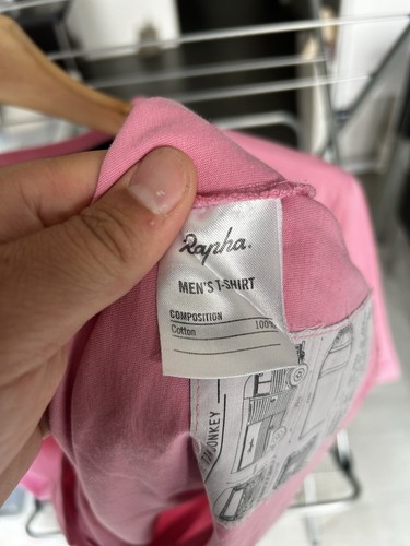 Mens Rapha Pink Short Sleeve Cotton Cycling T Shirt Top Size Medium - 第 4/8 張圖片
