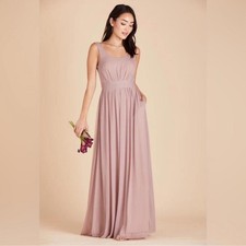 Birdy Grey Jan Maxi Dress 2XL Mauve Bridesmaid V Back Formal Gown NWT