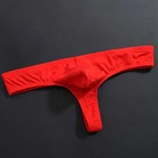 Men Sexy Shorts Cotton Thong Underwear Low-Rise Stretch G-String T-Back Briefs