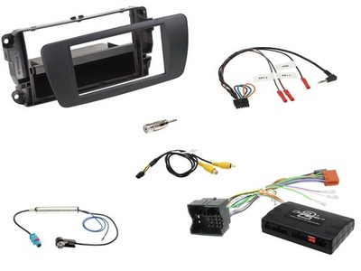 Einbauset Lenkradadapter DIN Autoradio für Seat Ibiza 2008-2015 schwarz