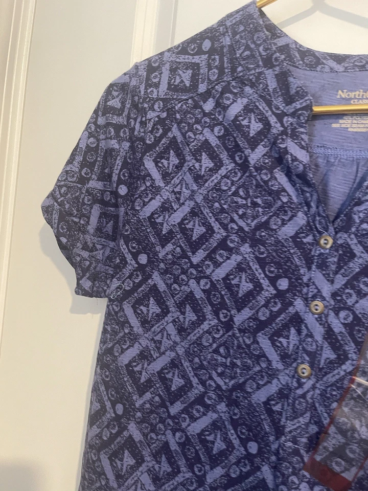 North Crest Clásico Talla S Estampado Púrpura Henley Mangas Gorra Patinador Surfista Informal Foto 4 de 4