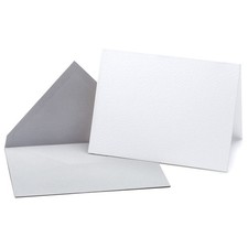 20 Pack White Gray Plain Blank Premium Paper Cards Envelopes 4x6 inch Set