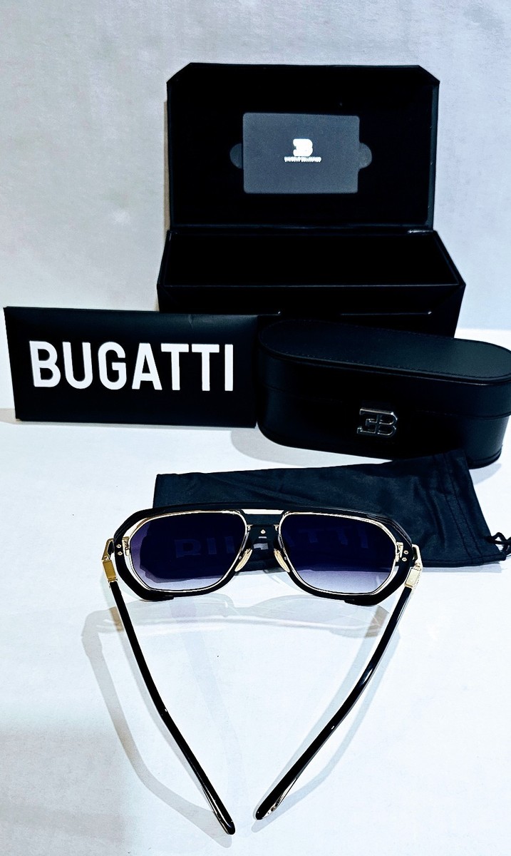 BUGATTI MBK-WG 08 BLACK GOLD FRAME GREY GRADIENT TINT 58-18 | eBay