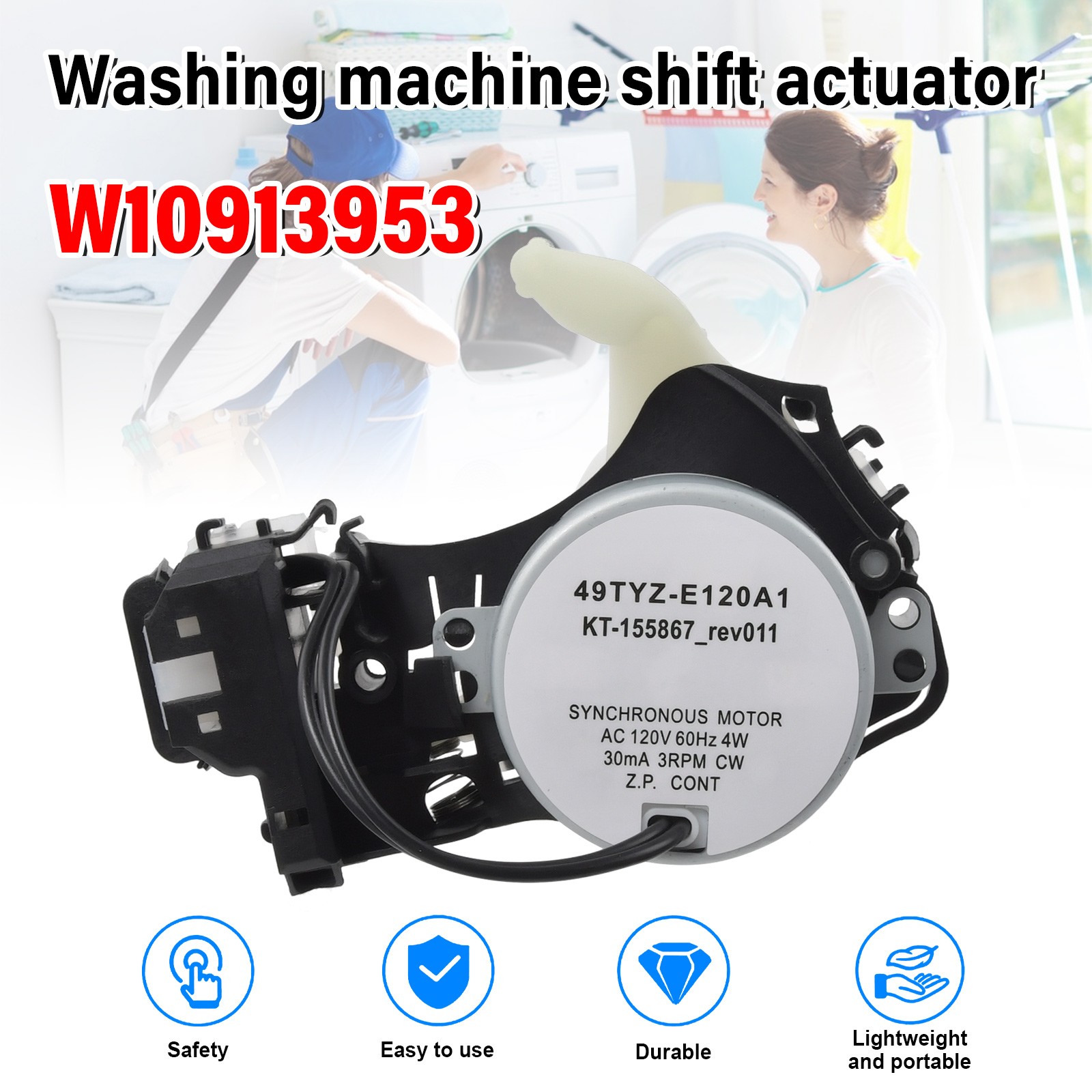 New 6Pin Washing Machine Actuator Shifter For W10913953 Whirlpool Maytag Washer