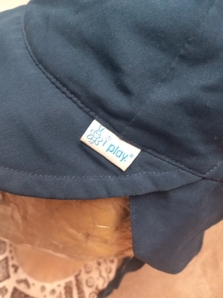 我玩。 Flap 防晒泳帽(蓝色,新生儿 0-6 个月)- UPF 50+ — 第 4/4 张图片