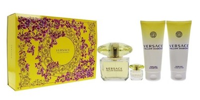Versace Yellow Diamond by Versace, 4 Piece Gift Set for Women