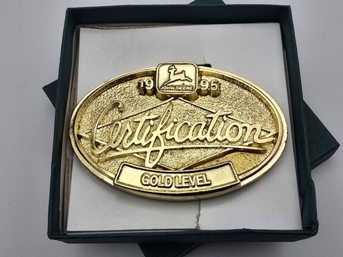 John Deere Employee 1995 Gold Level Certification Dealer Training Belt Buckle - Picture 2 of 12