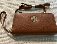 Purse Crossbody Wristlet Stylish Soft Brown Faux Leather Brand New B9