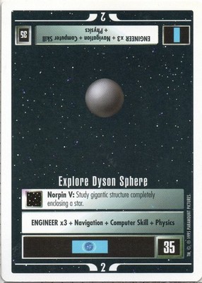 Star Trek CCG Explore Dyson Sphere Near-Mint/NM Rare   Premier Beta 1995
