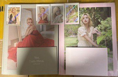 TWICE Yes, I am Mina. Pink & Grey 1st Photobook Photocards Postcards Full Set