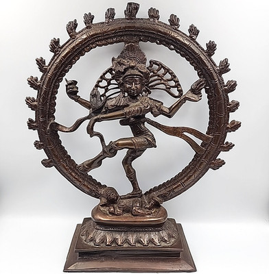 16  Solid Brass Shiva Nataraja Statue   Heavy 13lb Bronze Finish Hindu Sculpture
