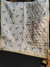 Vintage Donald Duck Baby Quilt Hand Made 35" X 28"