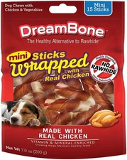 DreamBone Mini Chicken Wrapped Chews 7oz Rawhide Free Healthy Dog Treats