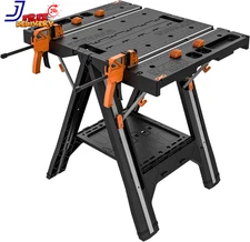 2-In-1 Folding Work Table & Sawhorse Easy Setup Portable Workbench Heavy Duty