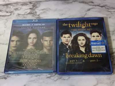 The Twilight Saga Breaking Dawn Part 1-2 / Blu-Ray DVD New Moon Complete series 