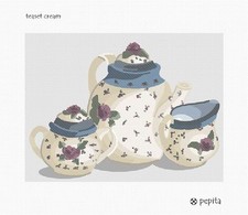 Teaset Cream Needlepoint Canvas