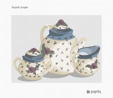 Teaset Cream Needlepoint Canvas