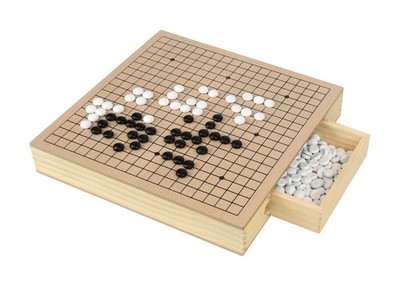 Wooden Go Board Box Set mit Schubladen und Holzsteinen (19 x 19 Go Set) (UK)