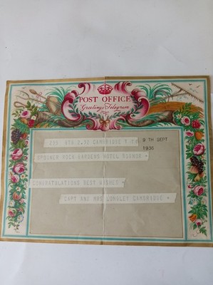   British GPO Greetings Telegram   Rex Whistler Design   Bognor History 1936