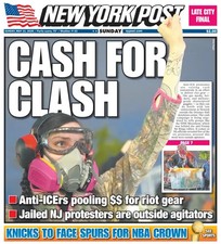 CASH FOR CLASH ANTI ICE PROTESTERS OUTSIDE AG...
