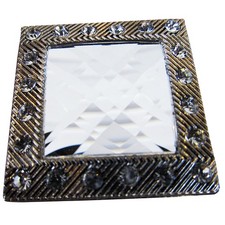 C-TY32 Set Of 32 Screw Back Concho 1.5 In Silver Crystals Square Saddle Hilason