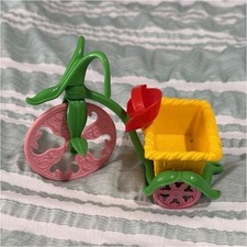 Vintage Strawberry Shortcake Plastic Tricycle Vehicle w/ Trailer and basket