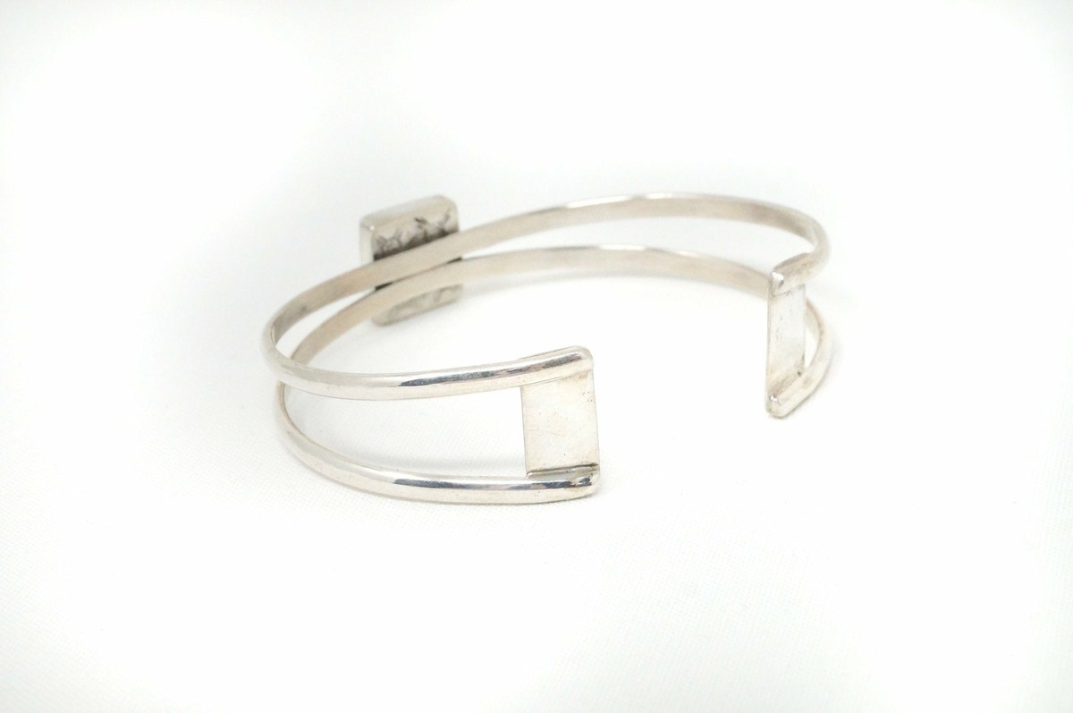 Vintage Native American Designer Zuni Mother Of Pearl Sterling