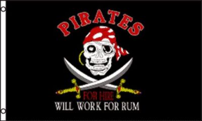 Drapeau Pirate Avec Rhum 90x60cm - Time Flies When You Have