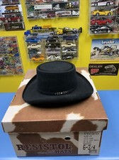 RESISTOL Black WILDCARD BEAVER COWBOY HAT SIZE 6 3/4 SELF CONFORMING W/ HAT BOX