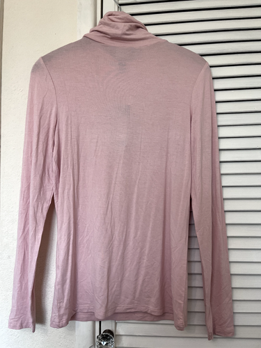 New New Look pink roll high funnel neck top BNWT size 10 plain basic fitted - Picture 3 of 3