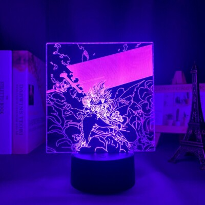 3D Lamp Manga Anime Collectible Black Clover Asta 7 Color USB LED Night Light