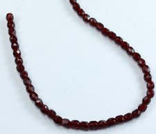 50 Garnet Czech Firepolish Faceted Round Glass Beads 3mm