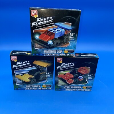 Block Tech FAST & FURIOUS Challenge 500 Street Racer 2f2f Lot Of 3