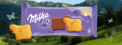MILKA CHOCO MOO - CHOCOLATE COOKIES - 120G - DELICIOUS ALPINE MILK BISCUIT COW