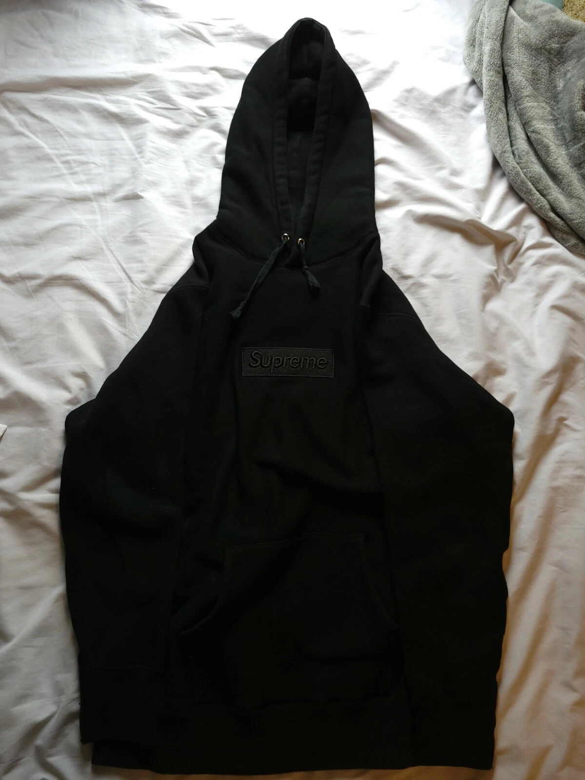 Pull à capuche logo Supreme Tonal Box noir FW14 moyen 